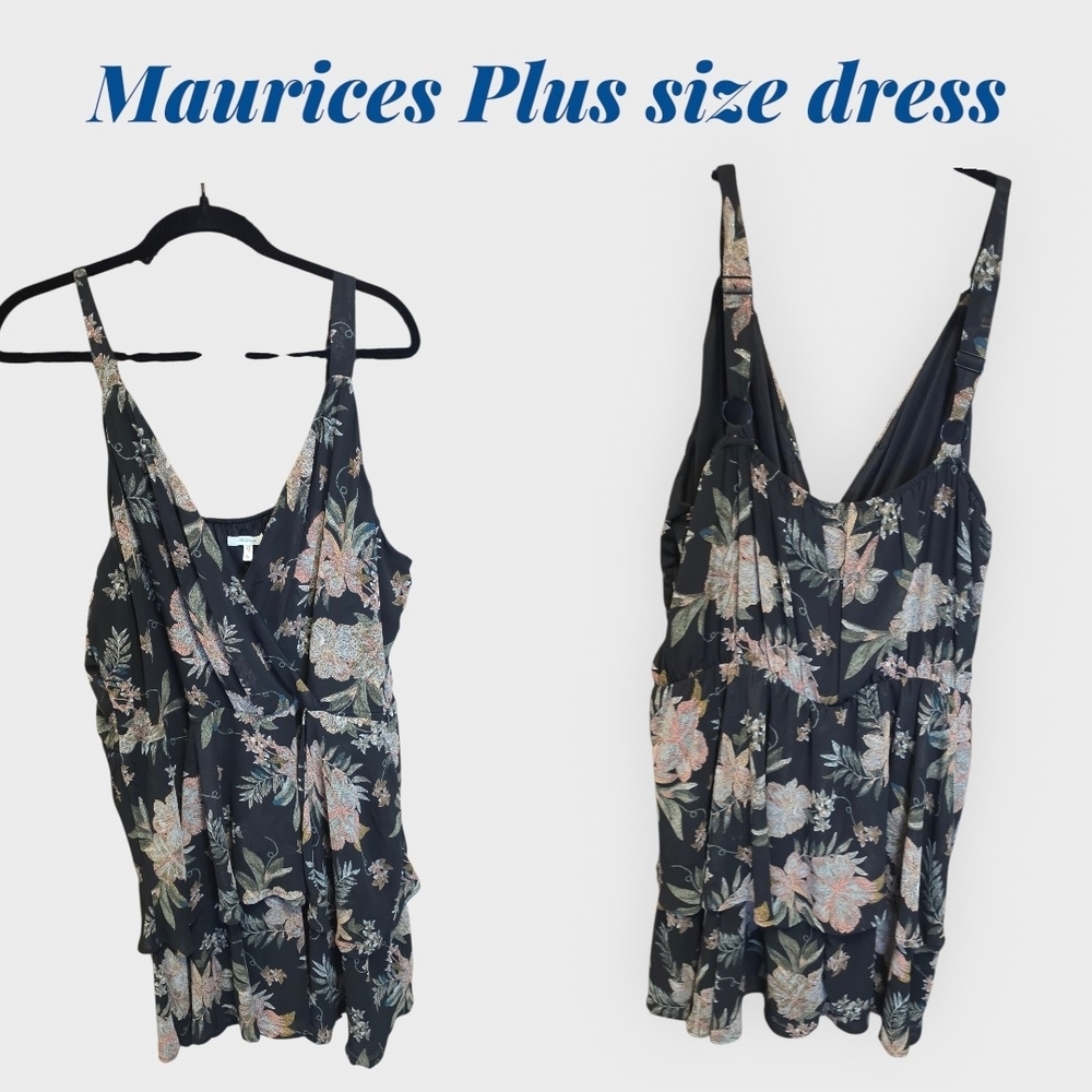 Maurices Floral Plus-Size Tiered Mini Dress